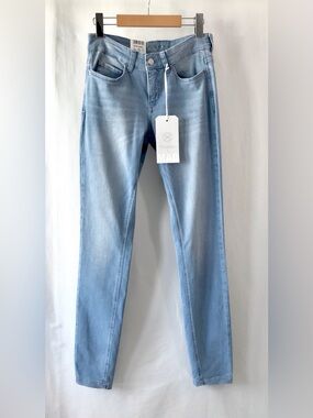 NEW MAC Light Blue Bleach Wash Dream Skinny Straight Jeans Stretch Denim 34